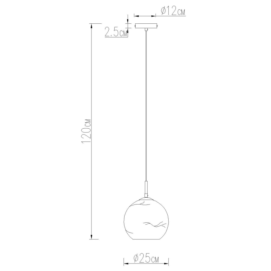 Globo - Lustru suspendat pe cablu, 1xE27/60W/230V, Ø 25 cm