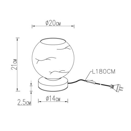 Globo - Lampă de masă 1xE27/60W/230V