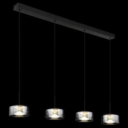 Globo - Lustru LED suspendat pe cablu LED/24W/230V negru/fumuriu
