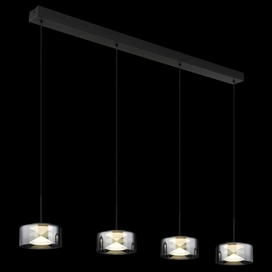 Globo - Lustru LED suspendat pe cablu LED/24W/230V negru/fumuriu