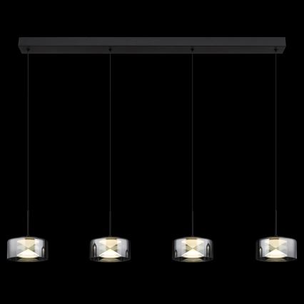 Globo - Lustru LED suspendat pe cablu LED/24W/230V negru/fumuriu
