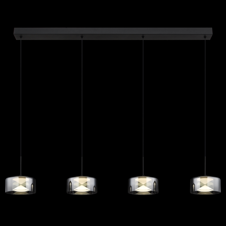 Globo - Lustru LED suspendat pe cablu LED/24W/230V negru/fumuriu