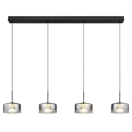 Globo - Lustru LED suspendat pe cablu LED/24W/230V negru/fumuriu
