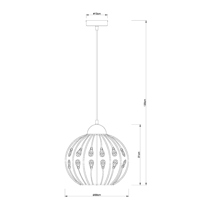 Globo - Pendul pe cablu, 1xE27/60W/230V, Ø 30 cm