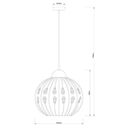 Globo - Lustră suspendată pe cablu 1xE27/60W/230V, Ø 40 cm