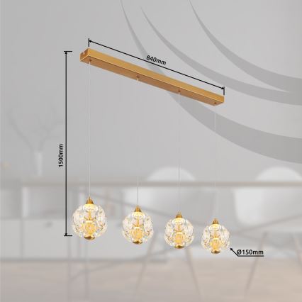 Globo - Lustru LED pe cablu LED/32W/230V 3000K auriu