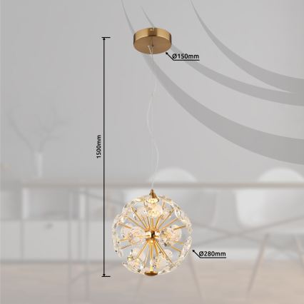 Globo - Candelabru LED pe cablu LED/12W/230V 3000K auriu