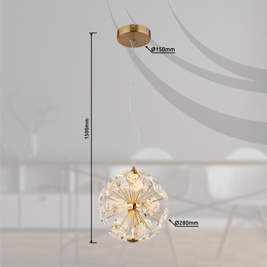 Globo - Candelabru LED pe cablu LED/12W/230V 3000K auriu