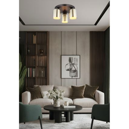 Globo - Plafonieră 3xE27/60W/230V crom lucios, Ø 34,5 cm