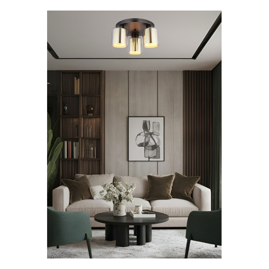 Globo - Plafonieră 3xE27/60W/230V crom lucios, Ø 34,5 cm