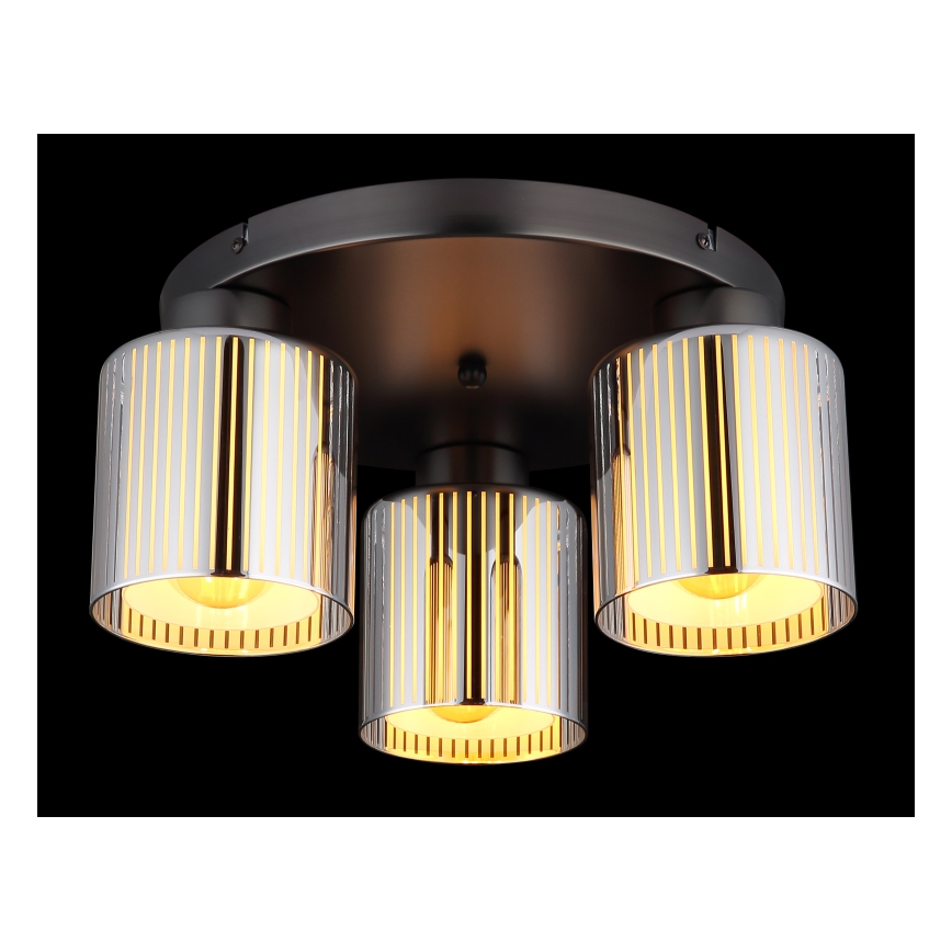 Globo - Plafonieră 3xE27/60W/230V crom lucios, Ø 34,5 cm