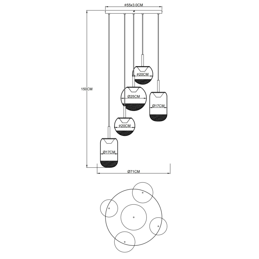 Globo - Lustru LED suspendat pe cablu LED/35W/230V