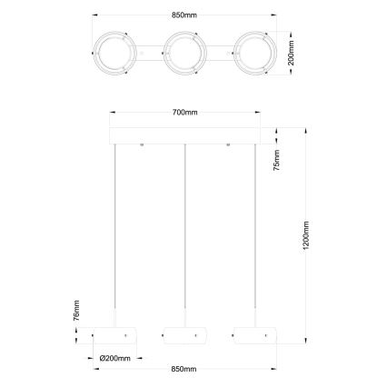 Globo - Lustră LED pe cablu LED/30W/230V 3000K