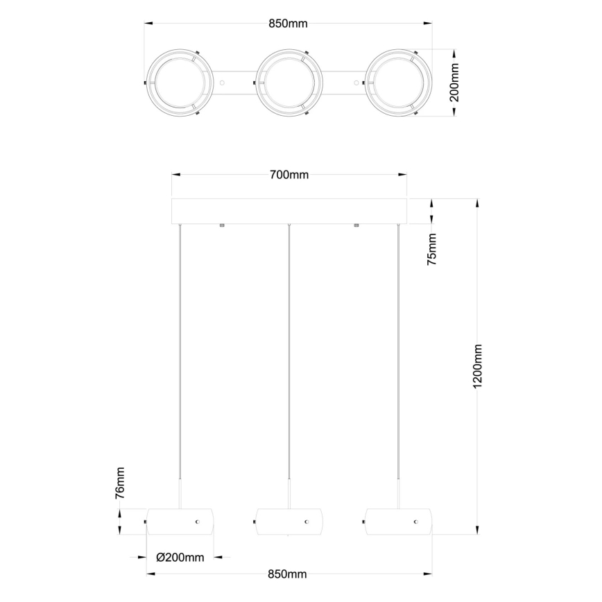 Globo - Lustră LED pe cablu LED/30W/230V 3000K