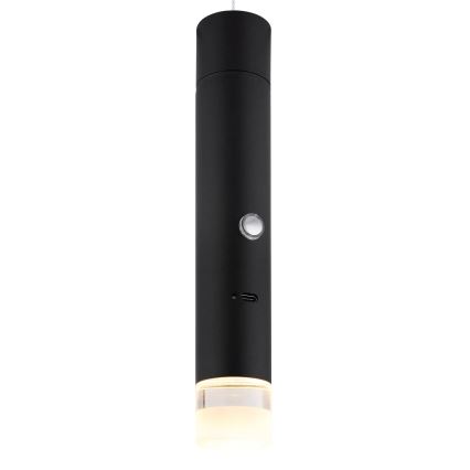 Globo - Lampă LED reîncărcabilă, tactilă și reglabilă 2-în-1 LED/2W/230/5V neagră
