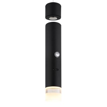 Globo - Lampă LED reîncărcabilă, tactilă și reglabilă 2-în-1 LED/2W/230/5V neagră
