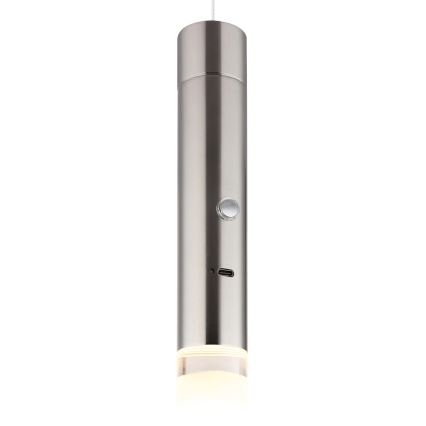 Globo - Lampă LED reîncărcabilă tactilă dimmabilă 2în1 LED/2W/230/5V crom mat