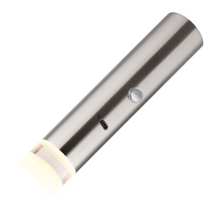 Globo - Lampă LED reîncărcabilă tactilă dimmabilă 2în1 LED/2W/230/5V crom mat