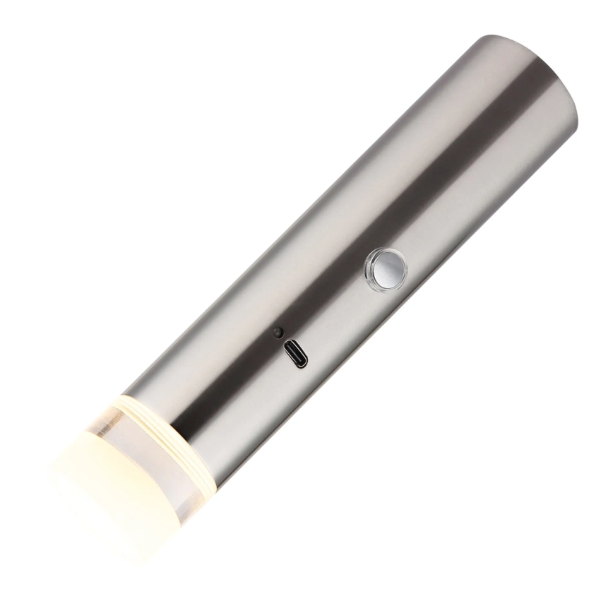 Globo - Lampă LED reîncărcabilă tactilă dimmabilă 2în1 LED/2W/230/5V crom mat