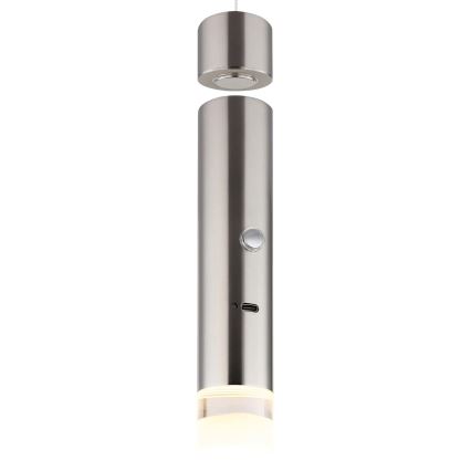 Globo - Lampă LED reîncărcabilă tactilă dimmabilă 2în1 LED/2W/230/5V crom mat