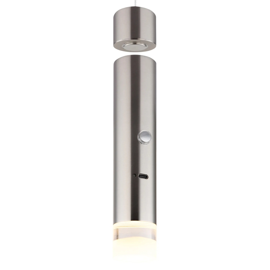 Globo - Lampă LED reîncărcabilă tactilă dimmabilă 2în1 LED/2W/230/5V crom mat