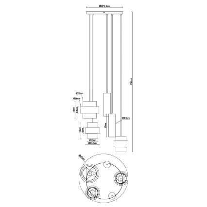 Globo - Lustru suspendat pe cablu 3xE27/40W/230V + 2xGU10/10W