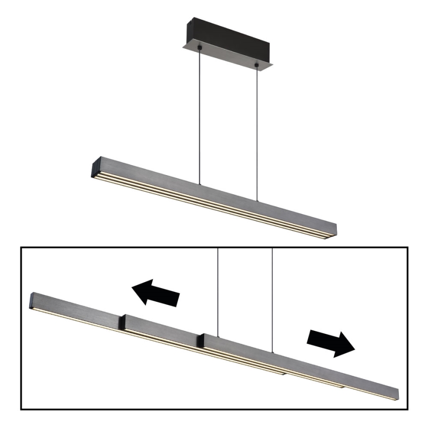 Globo - Lustră LED dimabilă cu control tactil, suspendată pe cablu, LED/39W/230V 2700/4000/6000K, gri