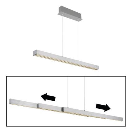 Globo - Lustru LED reglabil cu control tactil, suspendat pe cablu LED/39W/230V 2700/4000/6000K crom mat
