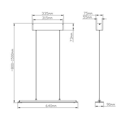 Globo - Lustră LED cu reglare tactilă a intensității, suspendată pe cablu LED/12W/230V 3000/4000/6500K