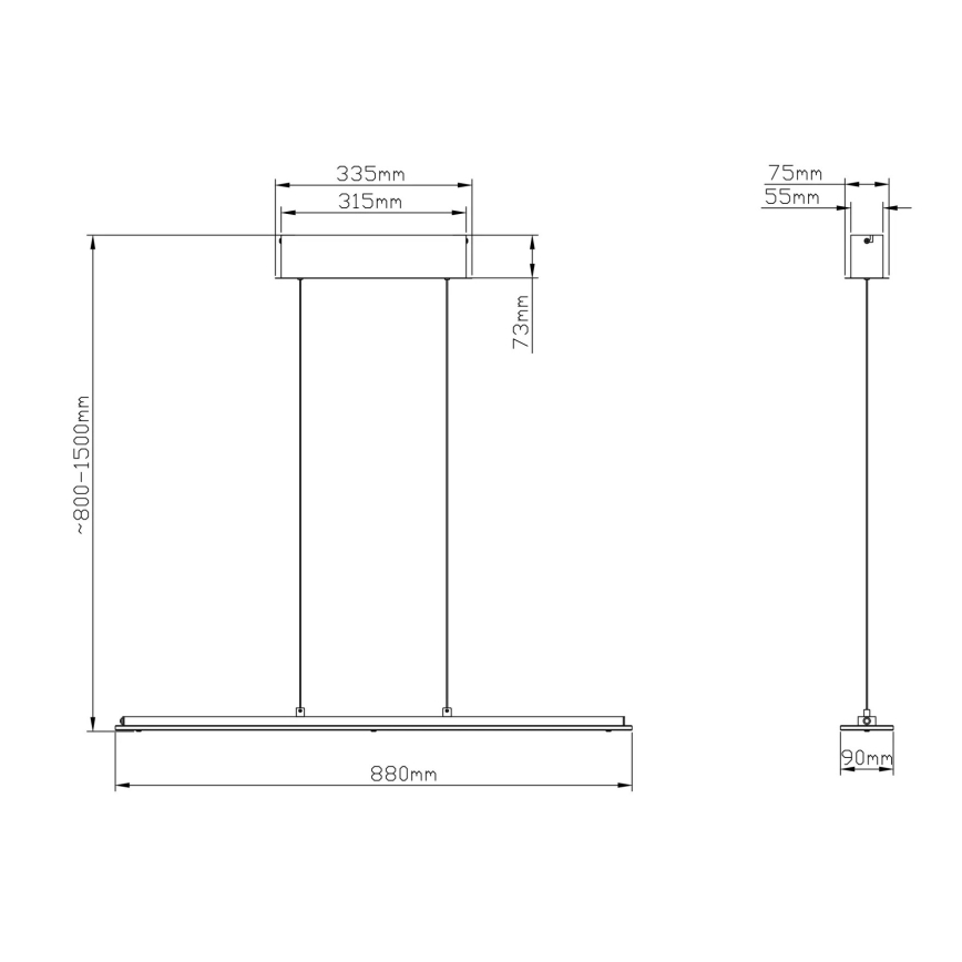 Globo - Pendul LED dimerizabil prin atingere pe cablu LED/20W/230V 3000/4000/6500K