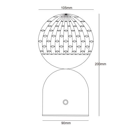 Globo - Lampă de birou LED tactilă reglabilă, LED/2,5W/3,7V 2700/4000/6500K 1800 mAh USB albă