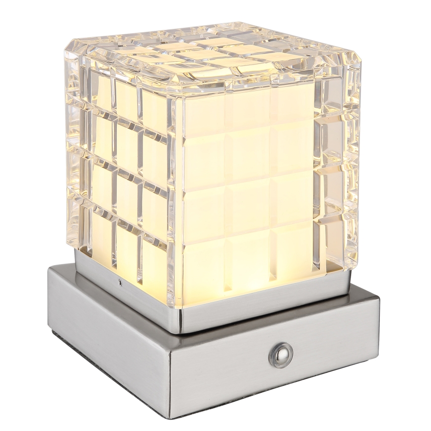 Globo - Lampă de birou LED tactilă reglabilă, LED/2,5W/3,7V 2700K/4000K/6500K 1800 mAh USB crom mat