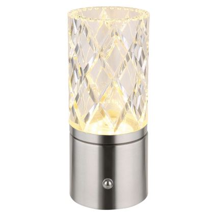 Globo - Lampă de birou LED tactilă reglabilă, LED/2,5W/3,7V 2700K/4000K/6500K 1800 mAh USB crom mat