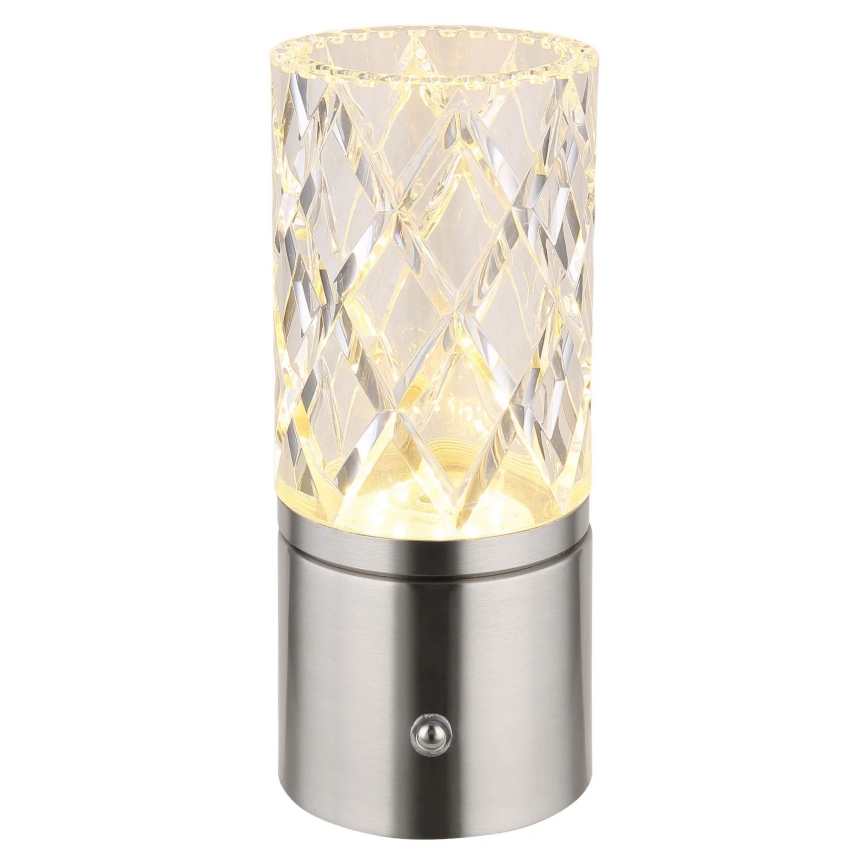 Globo - Lampă de birou LED tactilă reglabilă, LED/2,5W/3,7V 2700K/4000K/6500K 1800 mAh USB crom mat