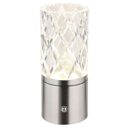 Globo - Lampă de birou LED tactilă reglabilă, LED/2,5W/3,7V 2700K/4000K/6500K 1800 mAh USB crom mat