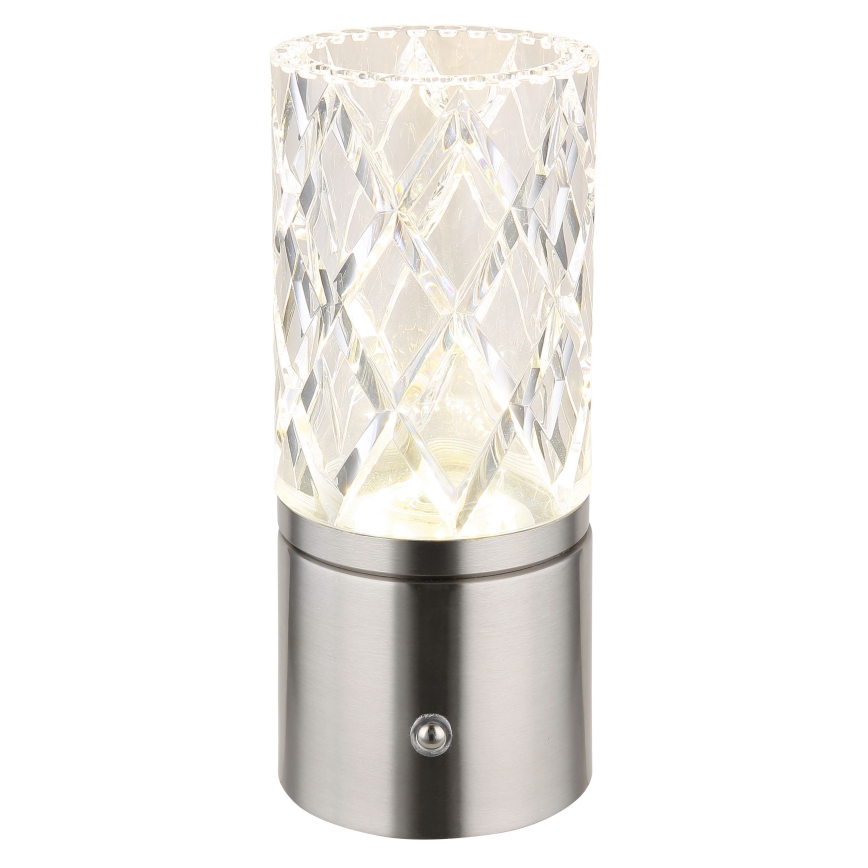 Globo - Lampă de birou LED tactilă reglabilă, LED/2,5W/3,7V 2700K/4000K/6500K 1800 mAh USB crom mat