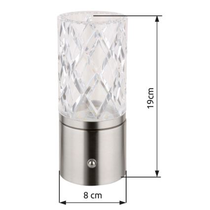 Globo - Lampă de birou LED tactilă reglabilă, LED/2,5W/3,7V 2700K/4000K/6500K 1800 mAh USB crom mat