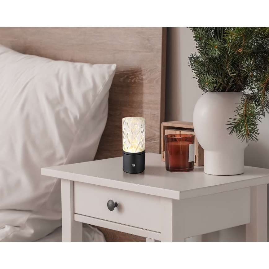 Globo - Lampă de birou LED tactilă reglabilă, LED/2,5W/3,7V 2700K/4000K/6500K 1800 mAh USB, neagră