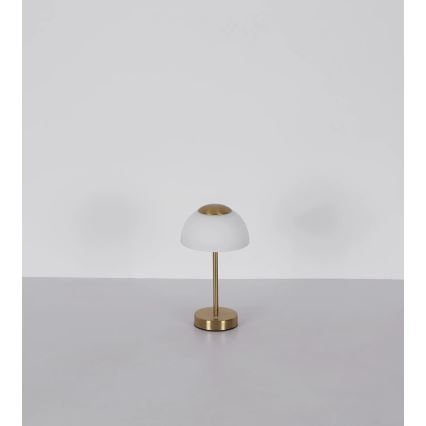 Globo - Lampă de birou LED reîncărcabilă, dimmabilă, 2,5W/5V, 1800 mAh, 2700K/4000K/6500K, alamă