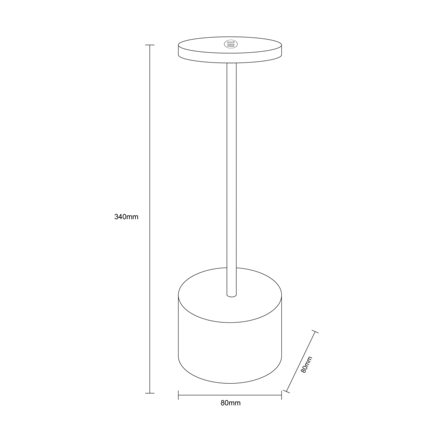 Globo - Lampă de birou LED cu touch reglabilă, LED/1,2W/3,7V 2000K/3500K/7000K 1200 mAh USB, neagră