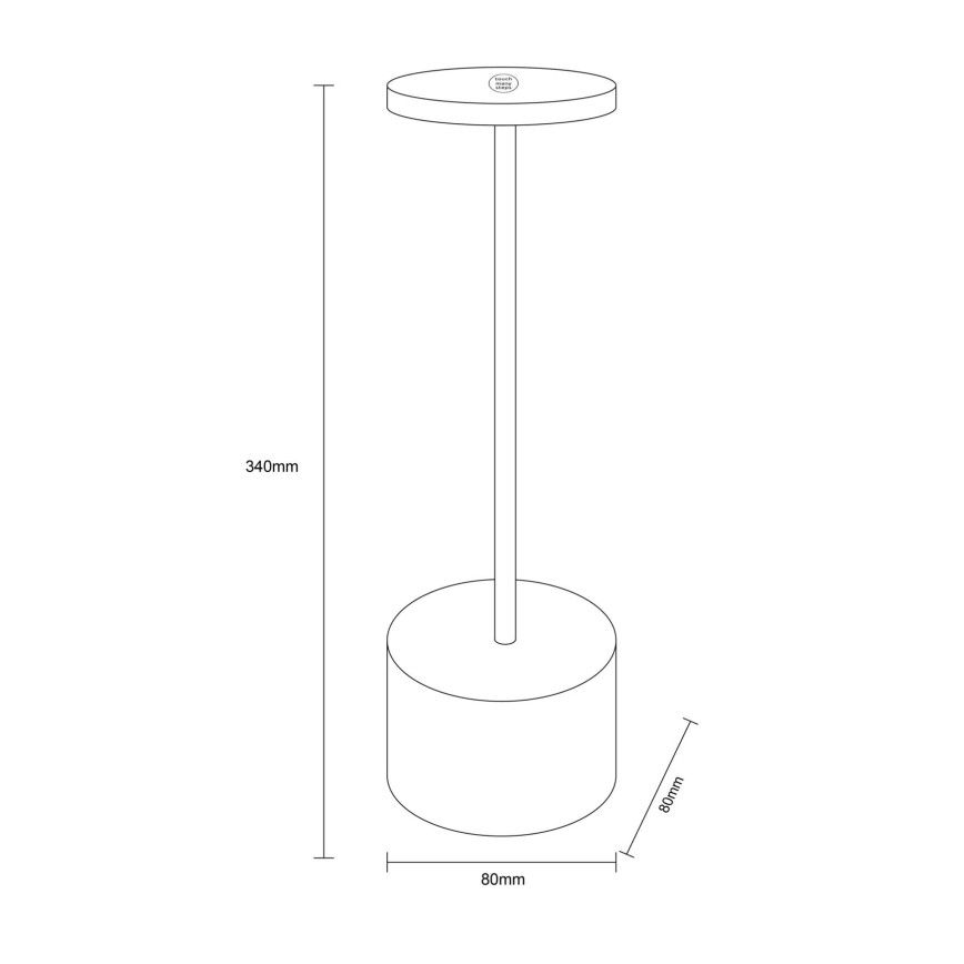 Globo - Lampă de birou LED tactilă reglabilă, LED/1,2W/3,7V 2000K/3500K/7000K 1200 mAh USB crom mat