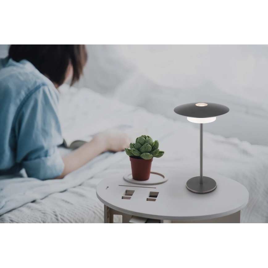 Globo - Lampă de masă reîncărcabilă tactilă LED pentru exterior, LED/3W/3,7V, 1800/2700/3000K, IP44, 1800 mAh, gri