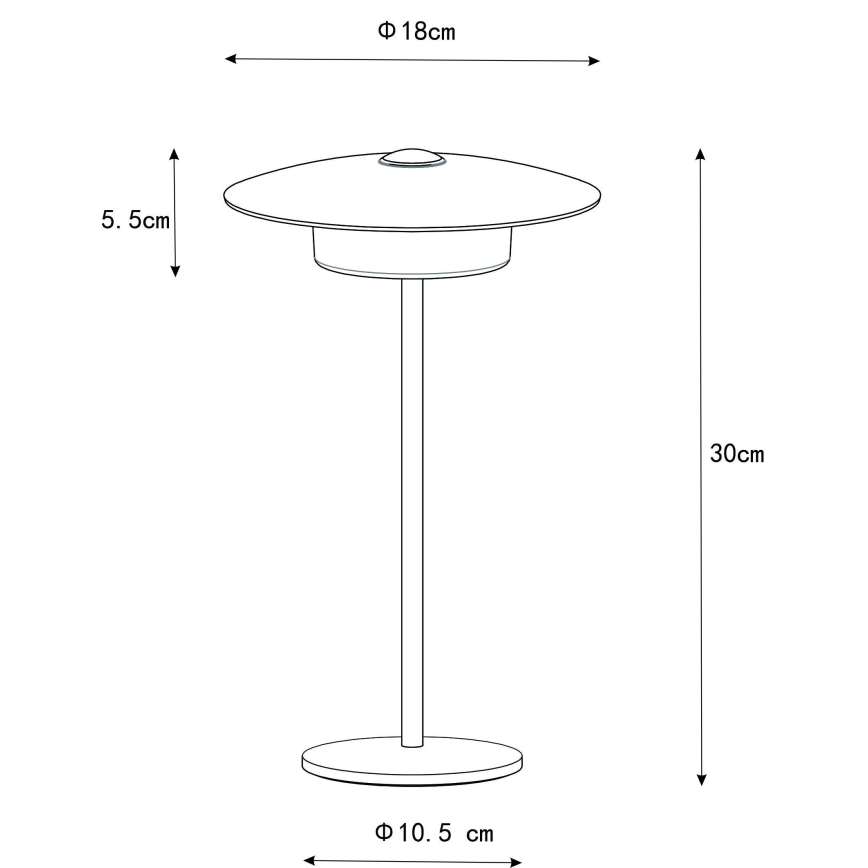 Globo - Lampă de masă reîncărcabilă tactilă LED pentru exterior, LED/3W/3,7V, 1800/2700/3000K, IP44, 1800 mAh, gri
