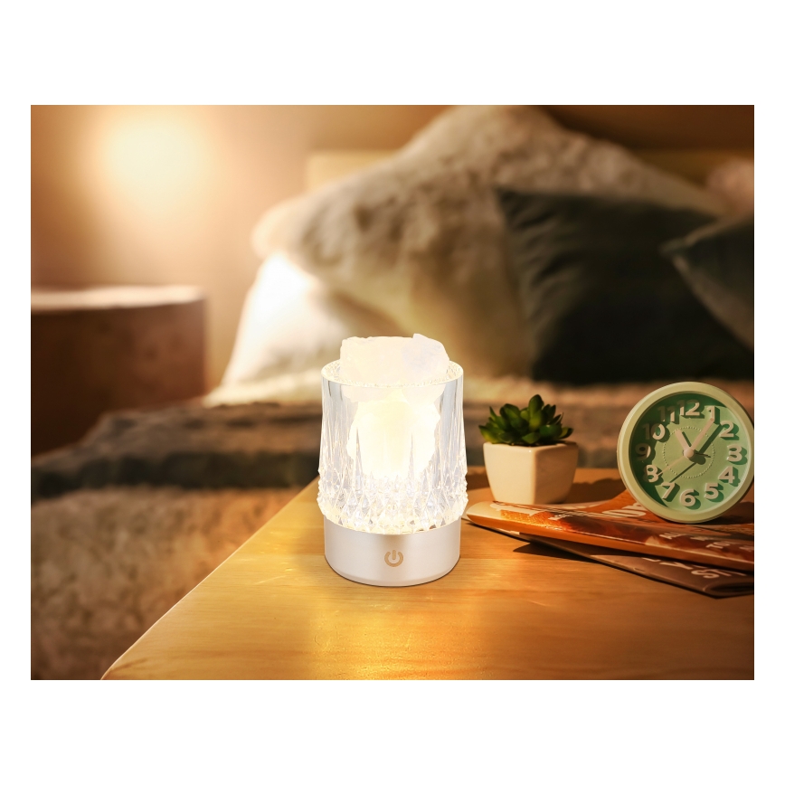 Globo - Lampă de masă LED reglabilă cu control tactil LED/1W/5V 3000K 1200 mAh argintie