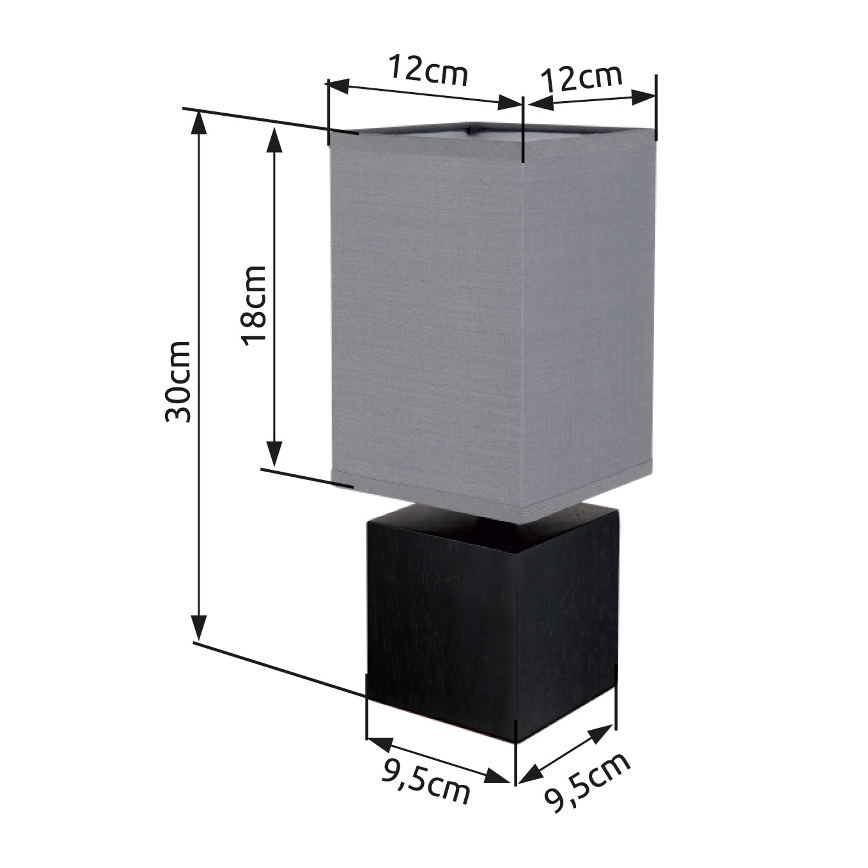 Globo 21628ALU - Lampă de masă VALENTINO, 1xE27/7W/230V, negru/antracit