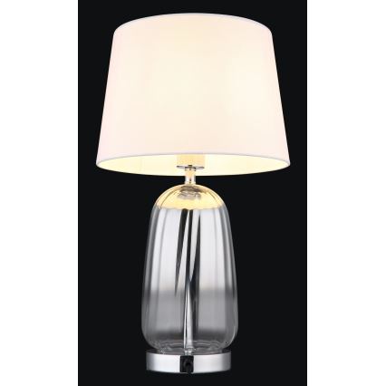 Globo - Lampă de masă 1xE27/40W/230V alb/argintiu