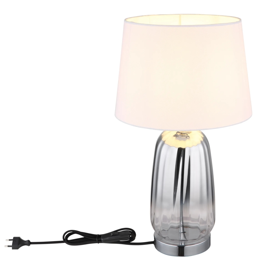 Globo - Lampă de masă 1xE27/40W/230V alb/argintiu