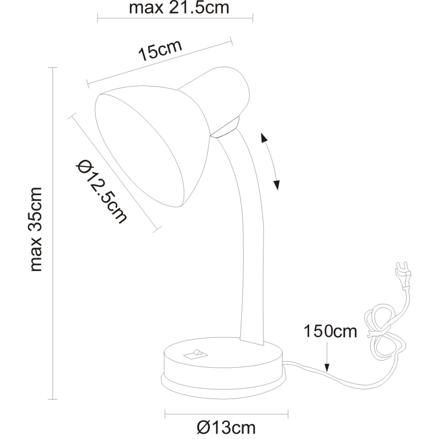 Globo - Lampă de masă 1xE27/40W/230V neagră