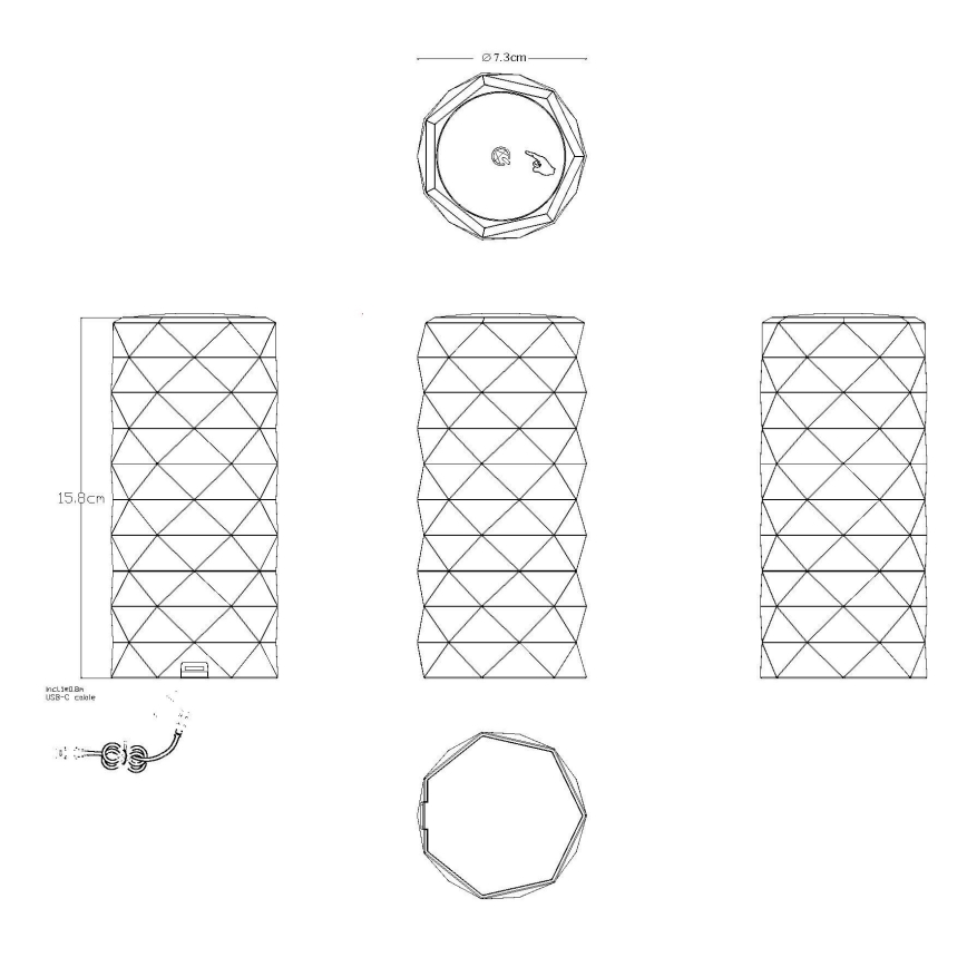 Globo - Lampă de birou LED RGB cu încărcare, cu control tactil LED/0,6W/3,7V 500mAh