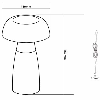 Globo - Lampă de birou LED reîncărcabilă, reglabilă, 1,5W/5V 800 mAh 2700K/4000K/6500K